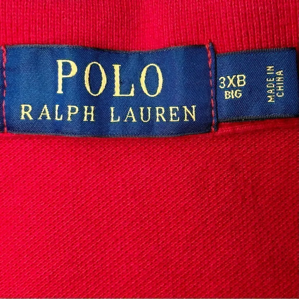 Polo Ralph Lauren Long Sleeve Polo in Red Men’s 3XB